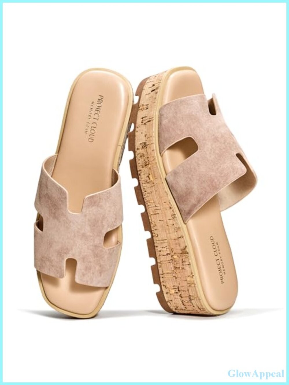 Genuine Leather Wedge Platform Sandals Memory Foam Slingback